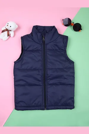 V-Mart Unisex Kids Mock Collar Solid Cotton Casual Puffer Jacket