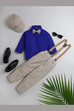 BAESD Boys Shirt with Checked Trousers & Suspenders