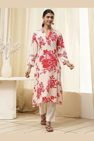 Biba Women Floral Printed Thread Work Kurta
