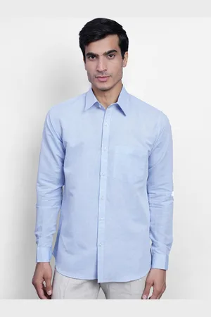 Wintage Men Blue Casual Linen Shirt