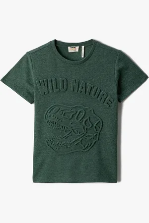 Koton Boys Graphic Typography Printed Embellished Pure Cotton T-shirt