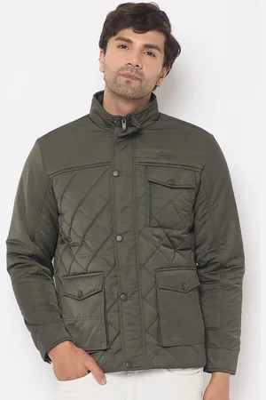 Duke Men Mock Collar Solid Casual Quilted Jacket