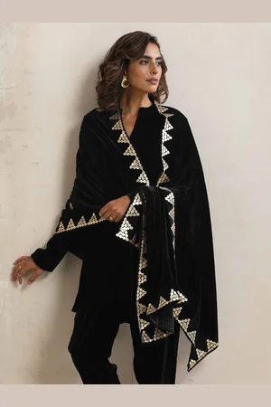 trueBrowns Women Gota Patti Velvet Stole