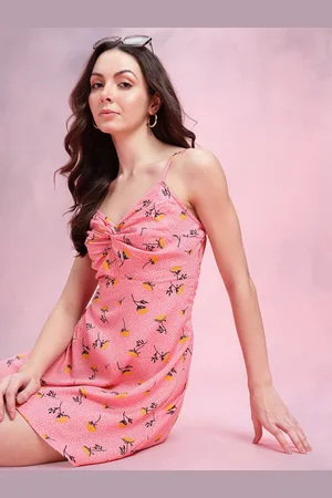 DressBerry Twisted Floral Printed Mini Dress