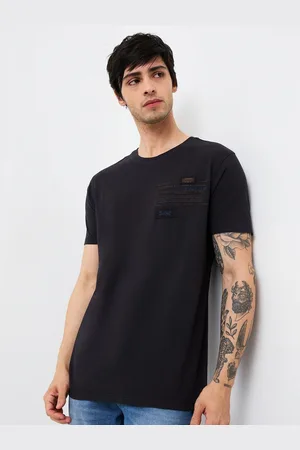 SPYKAR Men Typography Printed Round Neck Cotton Slim Fit T-shirt