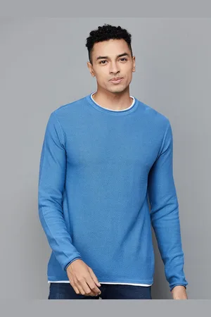 Bossini Cotton Round Neck Long Sleeves Raw Edge Casual T-shirt