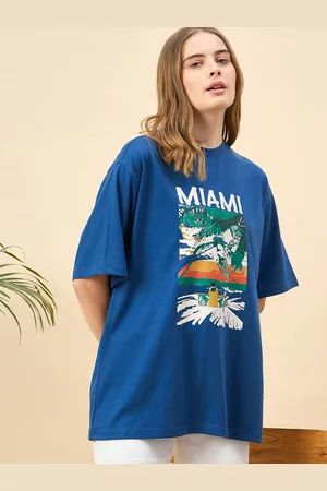 Mast & Harbour Women Printed Drop-Shoulder Sleeves T-shirt