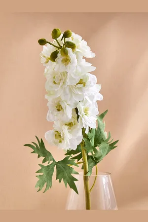 Home Centre White & Green Delphinium Artificial Flower Stick