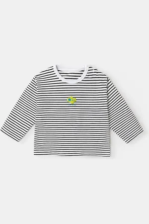 LULU & SKY Girls Striped Round Neck Cotton T-shirt