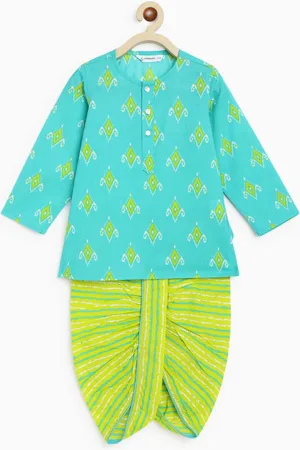 Campana Boys Printed Regular Pure Cotton Kurta with Dhoti Pants