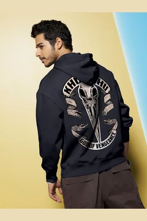 Bewakoof Official Marvel Merchandise Konshu Graphic Printed Oversized Hoodie