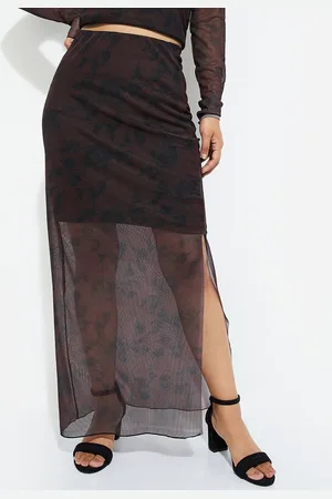 Max Collection URB_N Women Printed Mesh Skirt