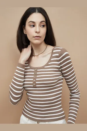 Lifestyle Women Horizontal Stripes Striped Regular Top