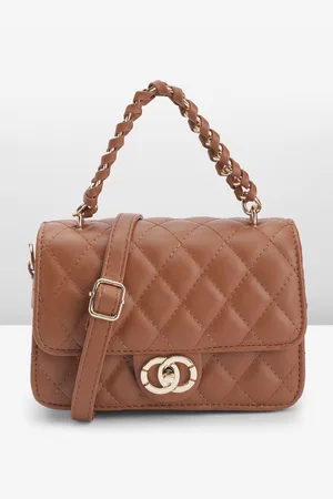 DressBerry Structured Quilted Satchel Bag