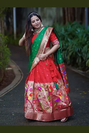 LOOKNBOOK ART Woven Design Semi-Stitched Lehenga & Unstitched Blouse With Dupatta