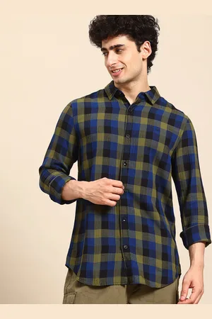 Benetton Tartan Checks Herringbone Shirt