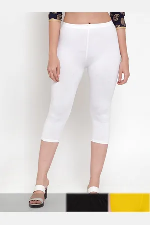 Jinfo Women Black & White Pack of 3 Cotton Capris