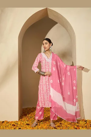 Bandia Women Ethnic Motifs Printed Regular Sequinned Kurta with Trousers & With Dupatta