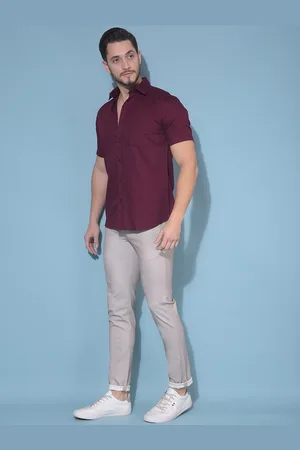 Crimsoune Club Spread Collar Cotton Casual Shirt