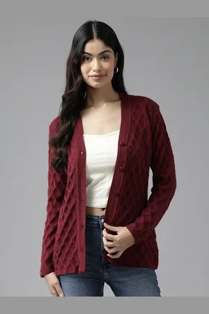 Cayman Women Cable Knit Woollen Cardigan