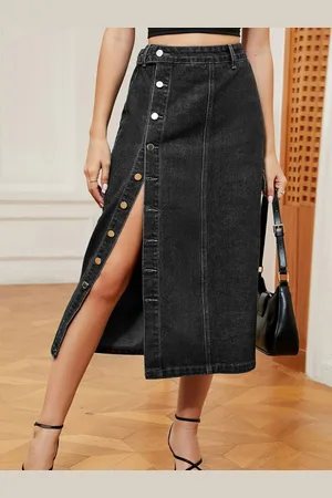 DressBerry Straight Denim Midi Skirt