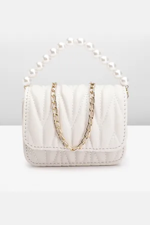 DressBerry Quilted Structured Satchel Bag