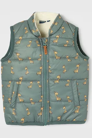 Lifestyle Boys Stand Collar Animal Printed Casual Padded Jacket