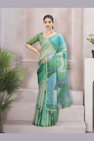 all about you Beads and Stones Organza Saree