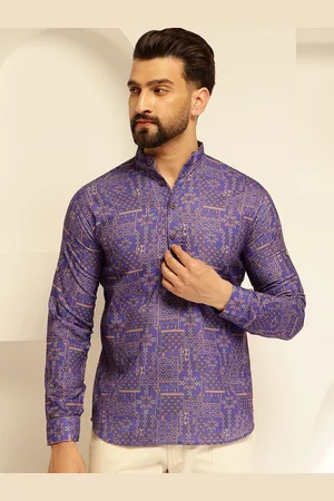 SOJANYA Geometric Printed Cotton Straight Short Kurta