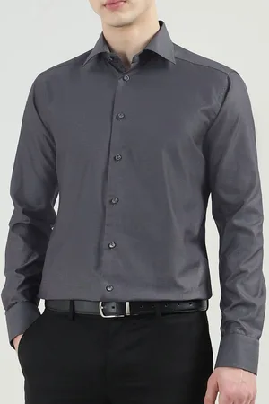 Eton Men Slim Fit Spread Collar Solid Cotton Formal Shirt