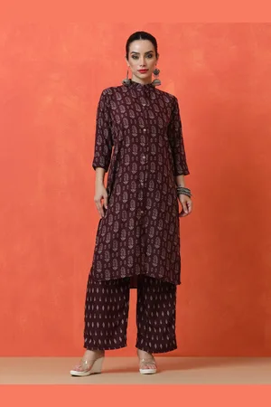 Jaipur Floral Printed Mandarin Collar Tunic With Trouser