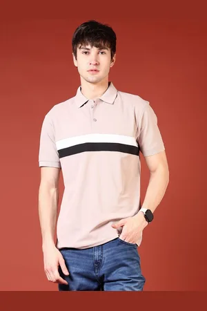 V-Mart Men Colourblocked Polo Collar Applique Slim Fit T-shirt