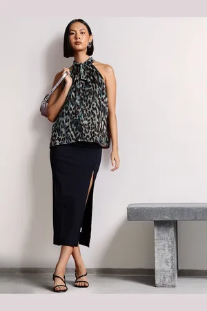 all about you Animal Print Tie-Up Neck Top
