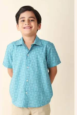 Fabindia Boys Geometric Printed Cotton Casual Shirt