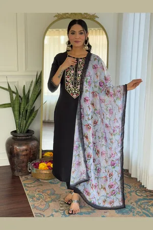 Kalini Women Embroidered Regular Kurta with Trousers & With Dupatta