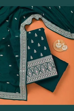 Koskii Art Silk Unstitched Dress Material