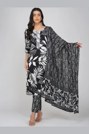 Charitra Women Floral Printed Regular Kurti with Trousers & With Dupatta