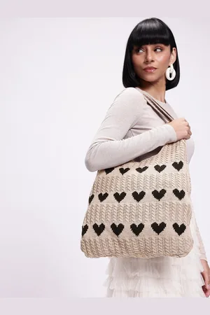 DressBerry Heart Crocheted Shopper Tote Bag