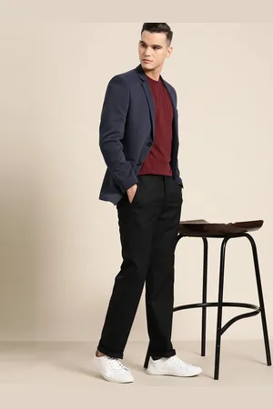 Invictus Men Self Design Single-Breasted Slim Fit Smart Casual Blazer