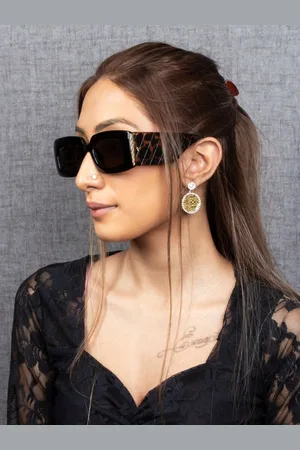 Ted Smith Women Rectangle Sunglasses With UV Protected Lens