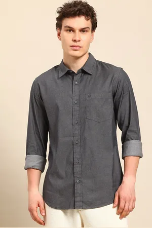 Benetton Indigo Pure Cotton Chambray Opaque Casual Shirt