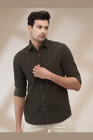 ColorPlus Men Spread Collar Vertical Striped Cotton Casual Shirt
