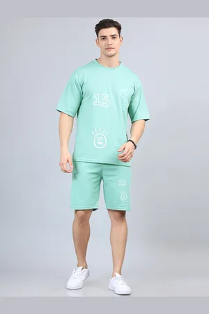Bushirt Printed Pure Cotton T-shirt With Shorts