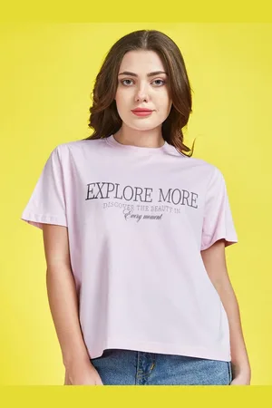 Mast & Harbour Women Typography Printed Round Neck Cotton T-shirt