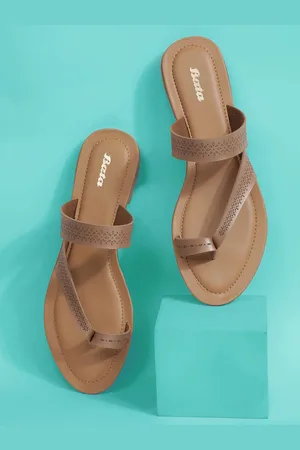 Bata Women Open Toe Flats with Laser Cuts