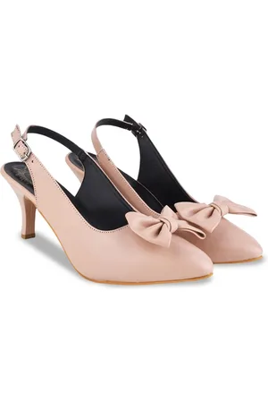 Shoetopia Girls Back Strapped Kitten Heel Pumps with Bows