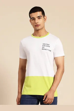 Benetton Colourblocked Regular Fit T-shirt with Brand Logo Detail
