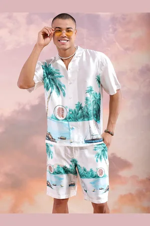 The Indian Garage Co Tropical Printed Shirt With Shorts