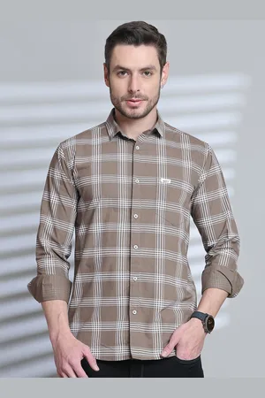 Majestic Men Comfort Slim Fit Opaque Checked Casual Shirt