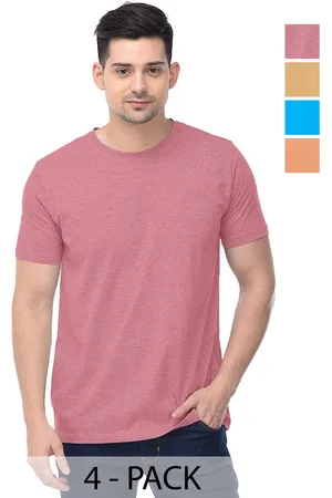 Color Capital Unisex Pack Of 4 Solid Round Neck Cotton T-shirts